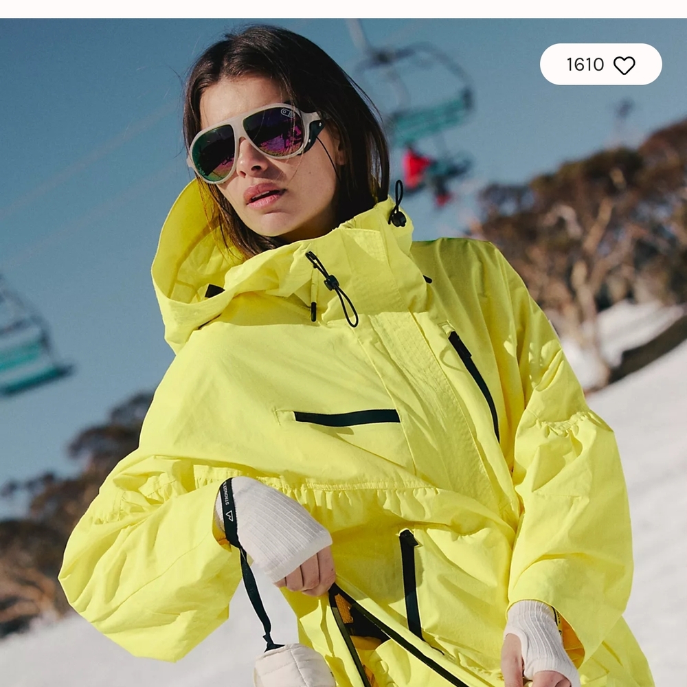 NWOT FP Movement Peak To Peak Ski Jacket Yellow Waterproof Anorak XS